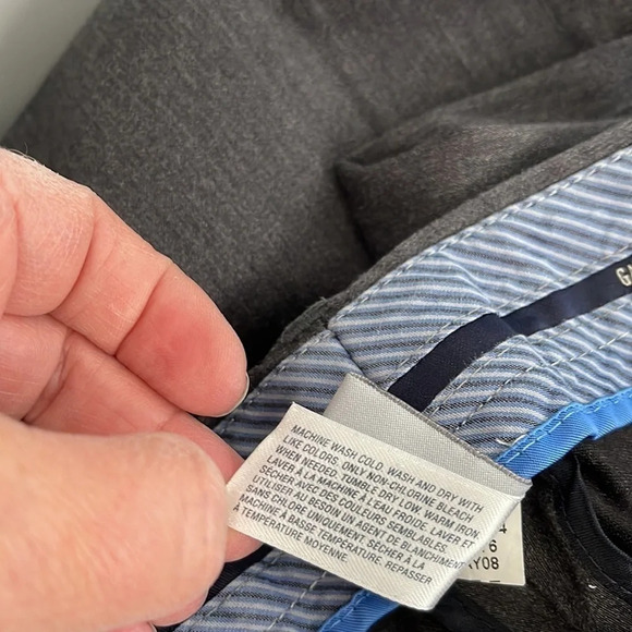 GAP Mens Straight Fit Pants Charcoal Grey Stretch Preppy Size 34 x 32 - Picture 7 of 9